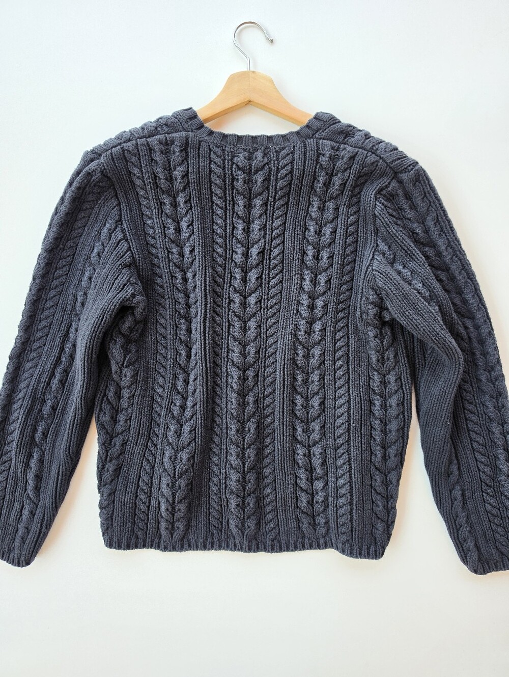 J. Crew Navy Cable Knit Chunky Cotton Sweater - Picture 5 of 5